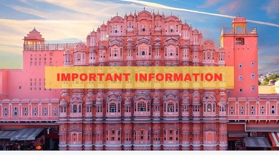 15 days Rajasthan Tour Important Information