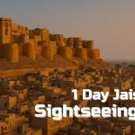 Scenic view of Jaisalmer Fort and desert landscape for 1 Day Jaisalmer Sightseeing Tour Packages