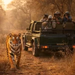 Ranthambore jungle safari during Agra Ranthambore Jaipur tour package from Delhi